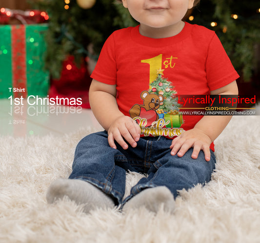 1st Christmas Baby Printed T Shirt