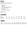 POLO SIZE CHART