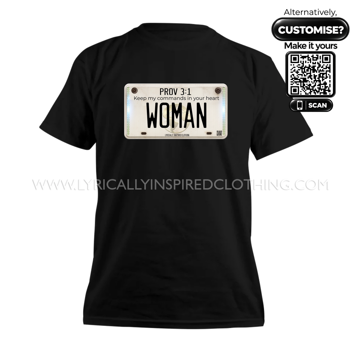 Proverbs 3:1 Scripture Inspired Woman Licence Plate Unisex T Shirt