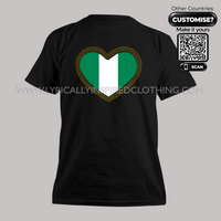Nigeria Independence Flag Rhinestone Heart Unisex T Shirt