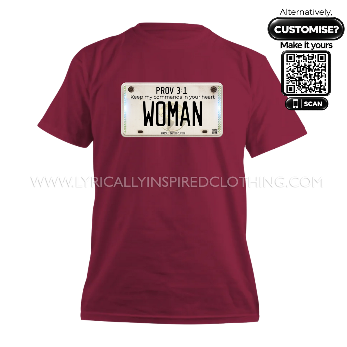 Proverbs 3:1 Scripture Inspired Woman Licence Plate Unisex T Shirt
