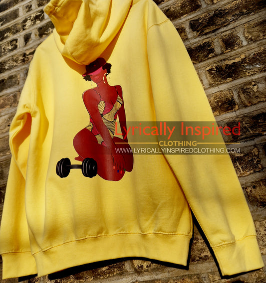 Gym Girl Back of Hoodie Print