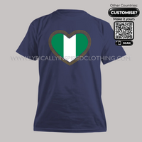 Nigeria Independence Flag Rhinestone Heart Unisex T Shirt