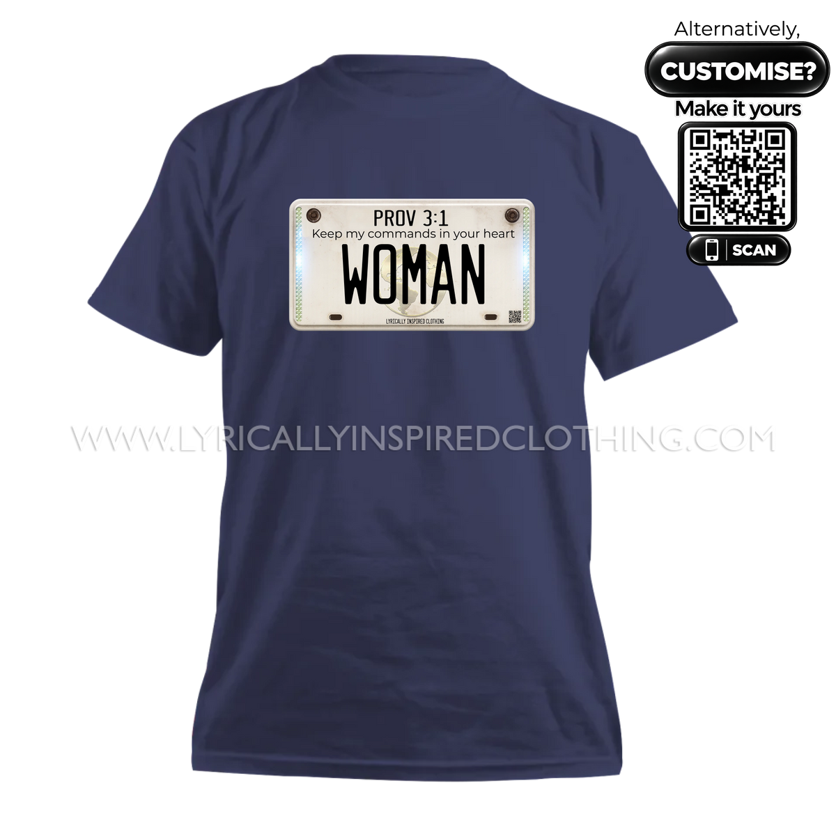 Proverbs 3:1 Scripture Inspired Woman Licence Plate Unisex T Shirt