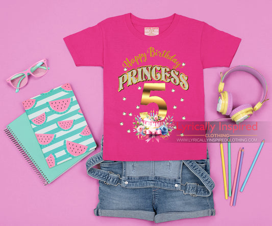 Princess 5th Birthday T Shirt