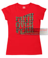 FAITH OVER FEAR LADIES T SHIRT TARTAN PATTERN PRINT