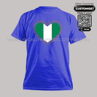 Nigeria Independence Flag Rhinestone Heart Unisex T Shirt