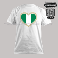 Nigeria Independence Flag Rhinestone Heart Unisex T Shirt
