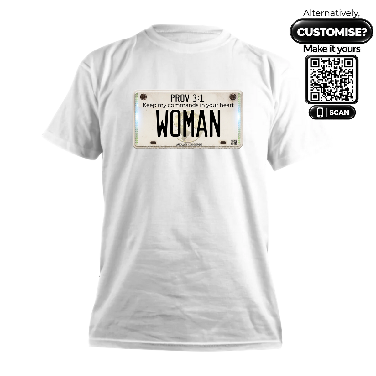 Proverbs 3:1 Scripture Inspired Woman Licence Plate Unisex T Shirt