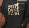 FAITH OVER FEAR UNISEX HOODIE TARTAN PATTERN PRINT