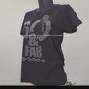 60 & FAB Silver (Clear) Rhinestone Black T Shirt