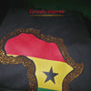 Custom Unisex Gold Rhinestone Africa with Printed Flag in Map