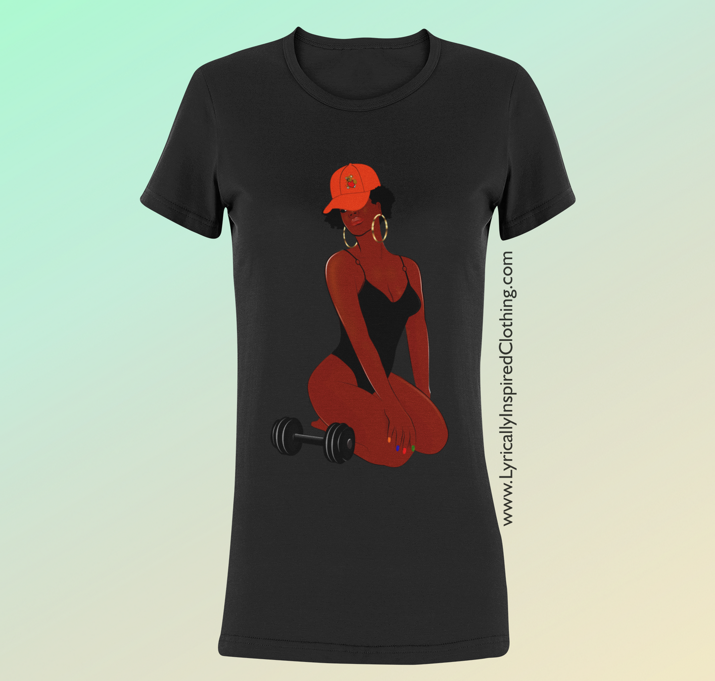 Gym-Inspired Lady Black T shirt